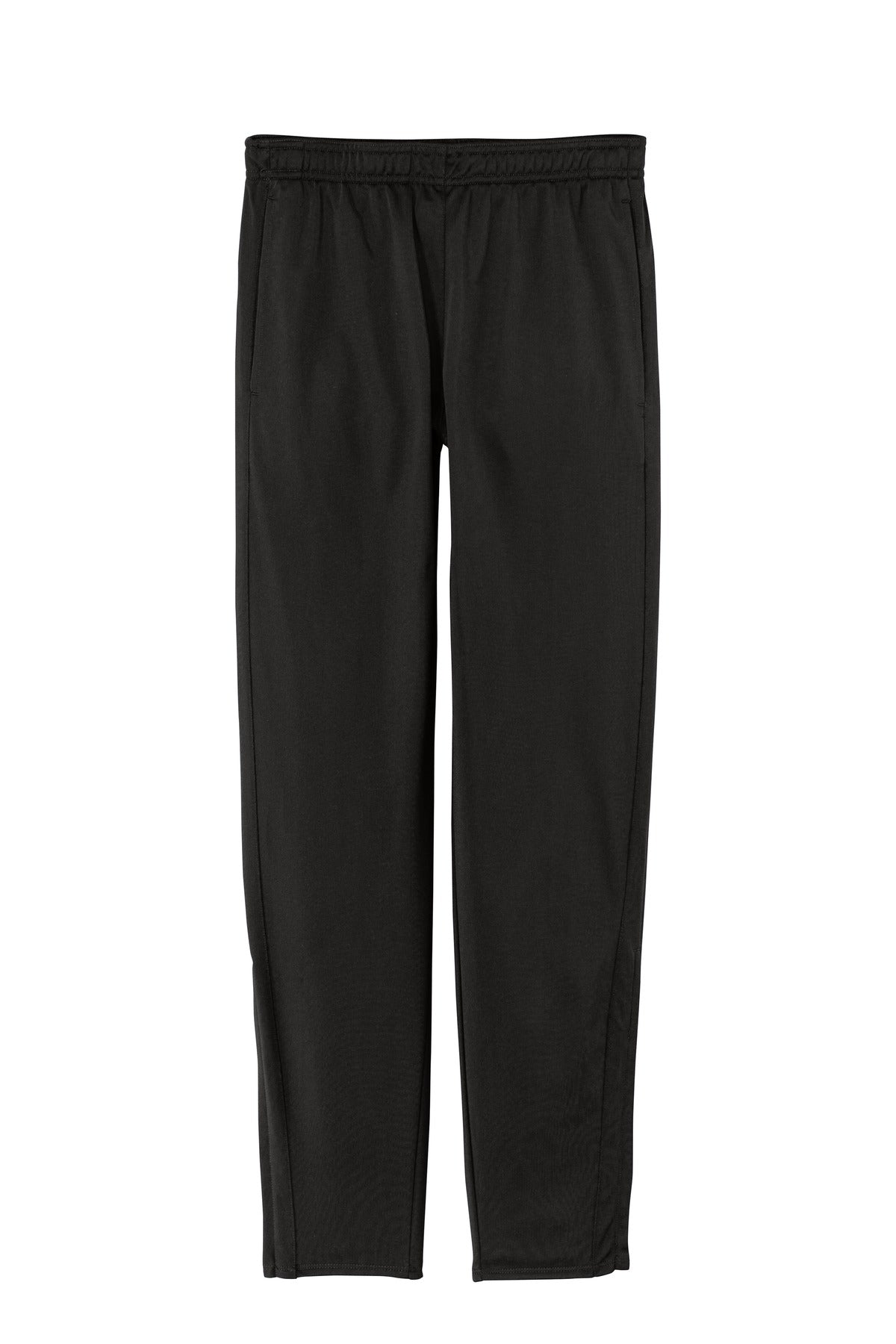 Sport-Tek Youth Tricot Tapered Warm-Up Pant — PST95 — Black flat front
