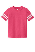 Rabbit Skins Toddler Varsity T-shirt — RS3037 — Vintage Hot Pink/ Blended White flat front