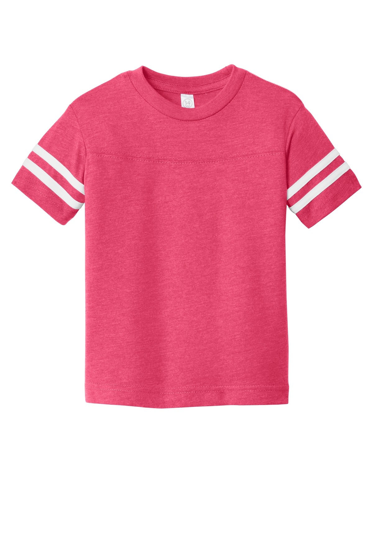Rabbit Skins Toddler Varsity T-shirt — RS3037 — Vintage Hot Pink/ Blended White flat front