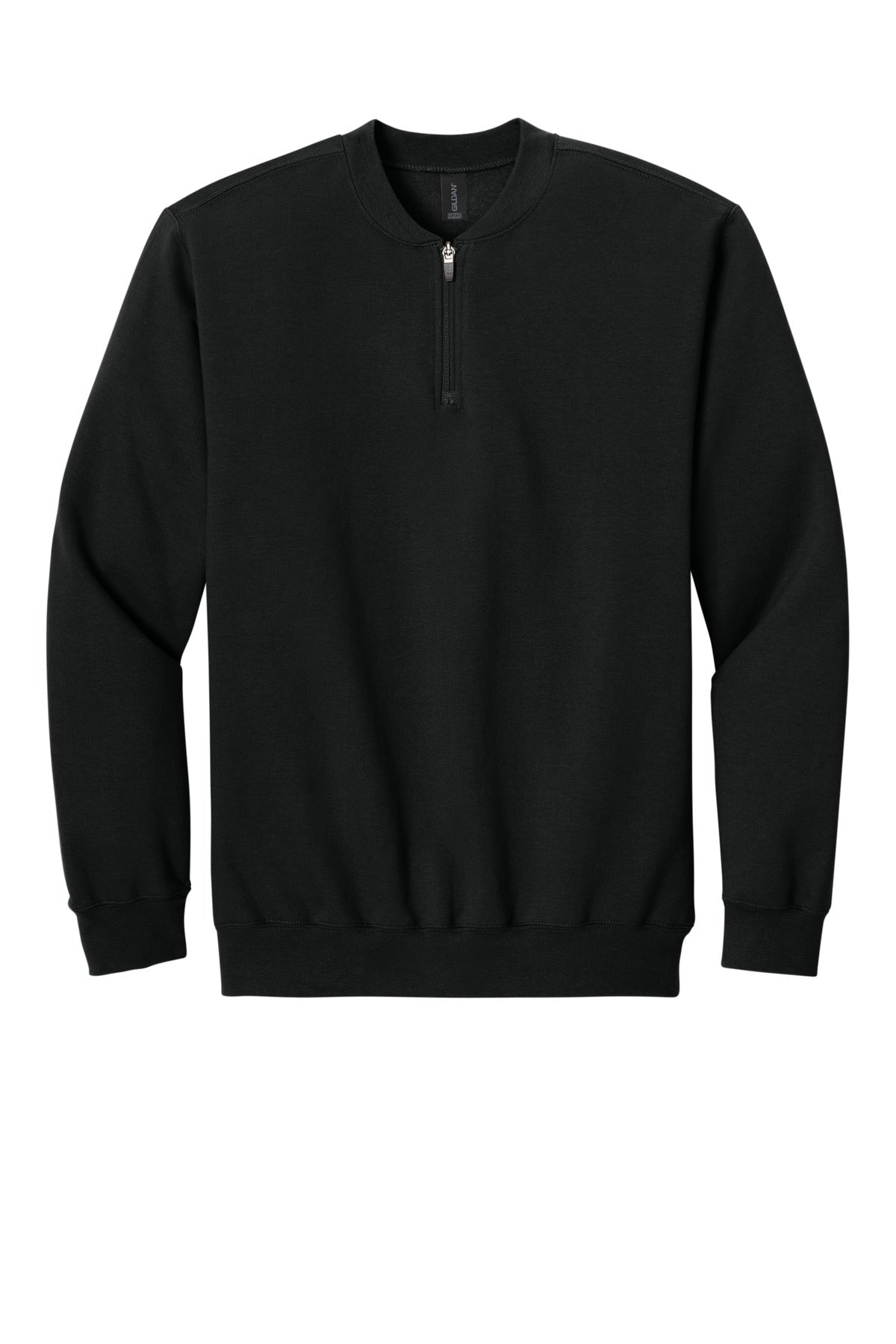Gildan Softstyle Eco Quarter Zip Sweatshirt — SF008 — Black flat front