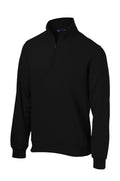 Sport-Tek Premium Quarter Zip Sweatshirt - Embroidered — ST253 — Black flat front