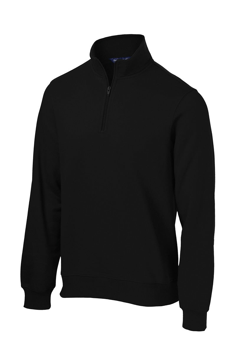 Sport-Tek Premium Quarter Zip Sweatshirt - Embroidered — ST253 — Black flat front