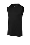 Sport-Tek Competitor Sleeveless Hooded Performance Shirt — ST352H — Black flat front