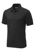 Sport-Tek Tri-Blend Performance Polo - Printed — ST405 — Black Triad Solid flat front