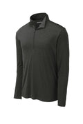 Sport-Tek Endeavor Quarter Zip Performance Shirt — ST469 — Black Heather flat front