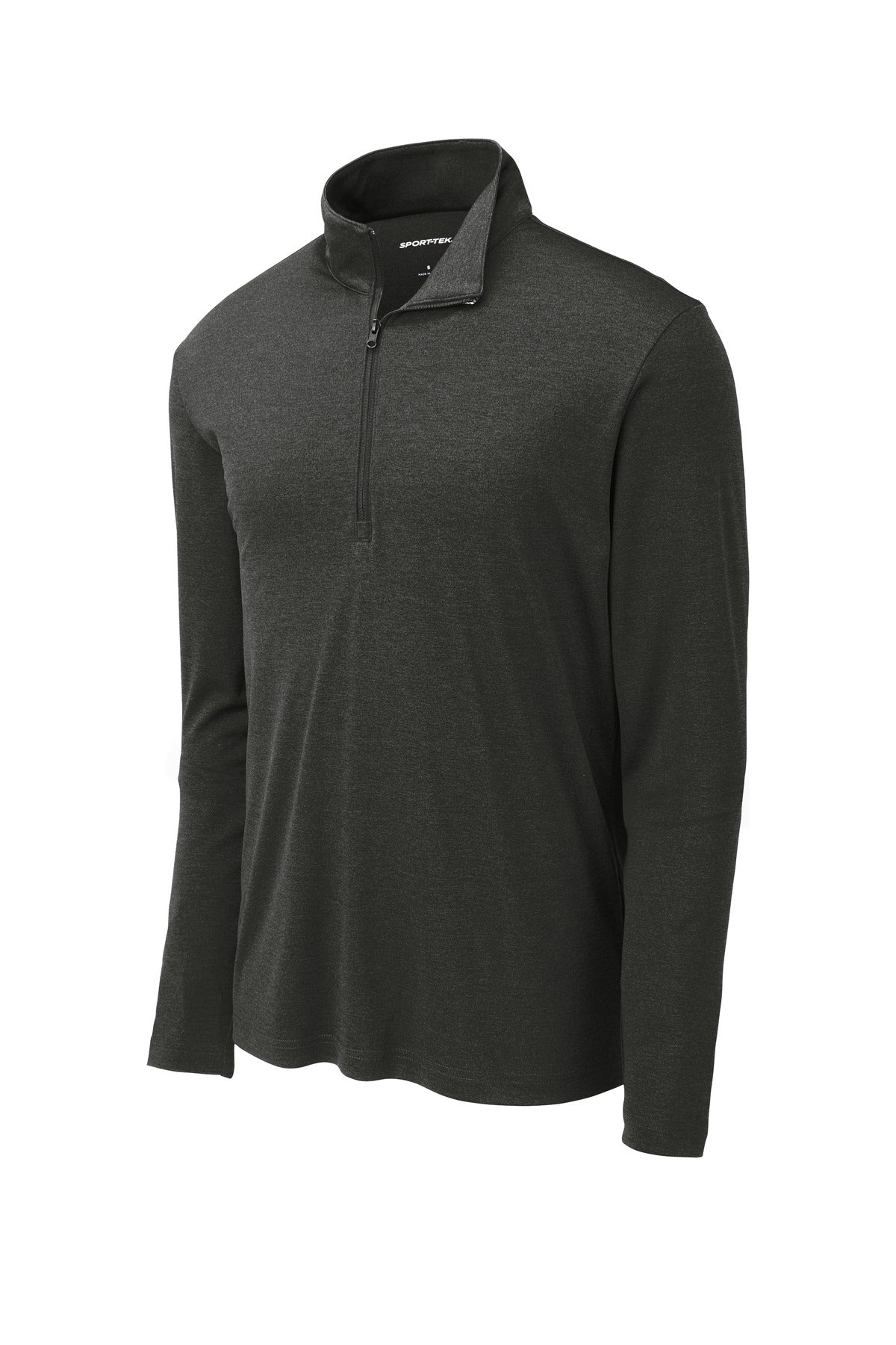 Sport-Tek Endeavor Quarter Zip Performance Shirt — ST469 — Black Heather flat front
