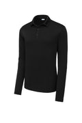 Sport-Tek UPF 50 Long Sleeve Performance Polo — ST520LS — Black flat front