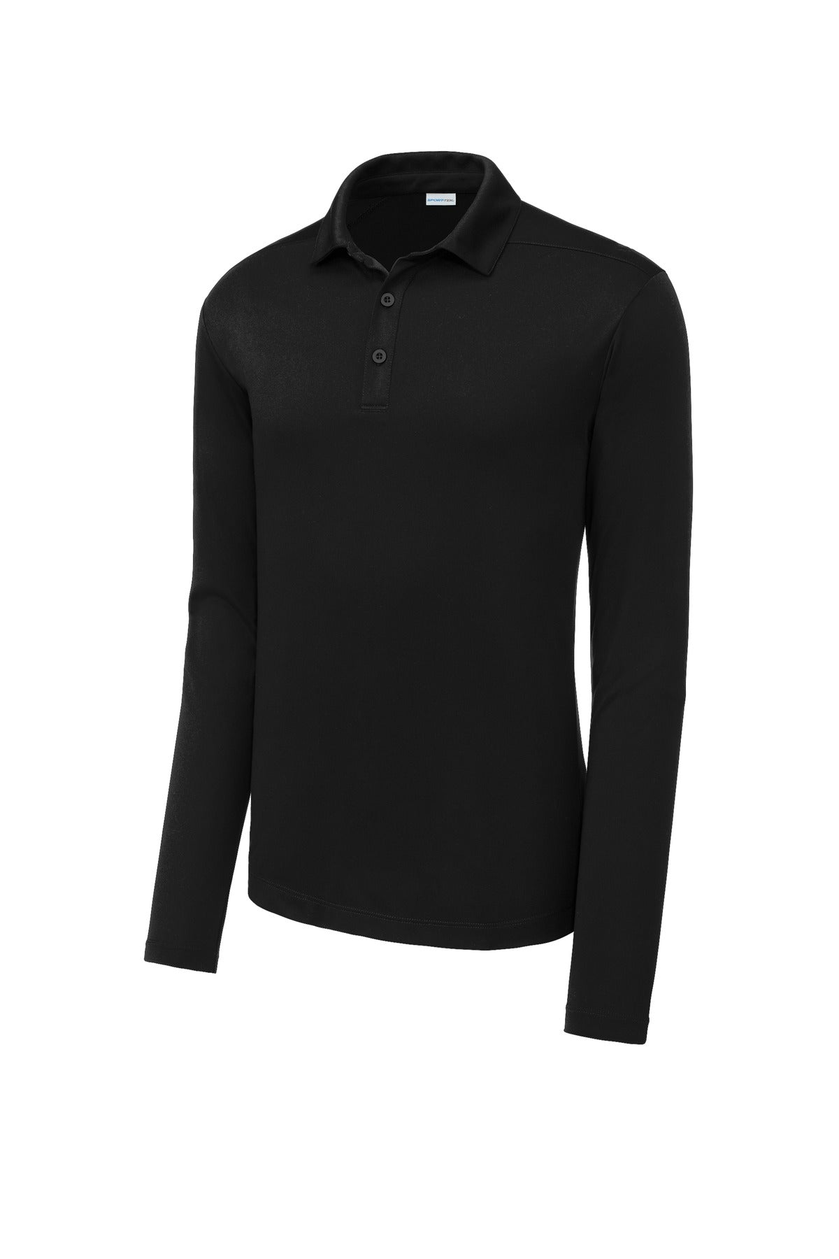 Sport-Tek UPF 50 Long Sleeve Performance Polo — ST520LS — Black flat front
