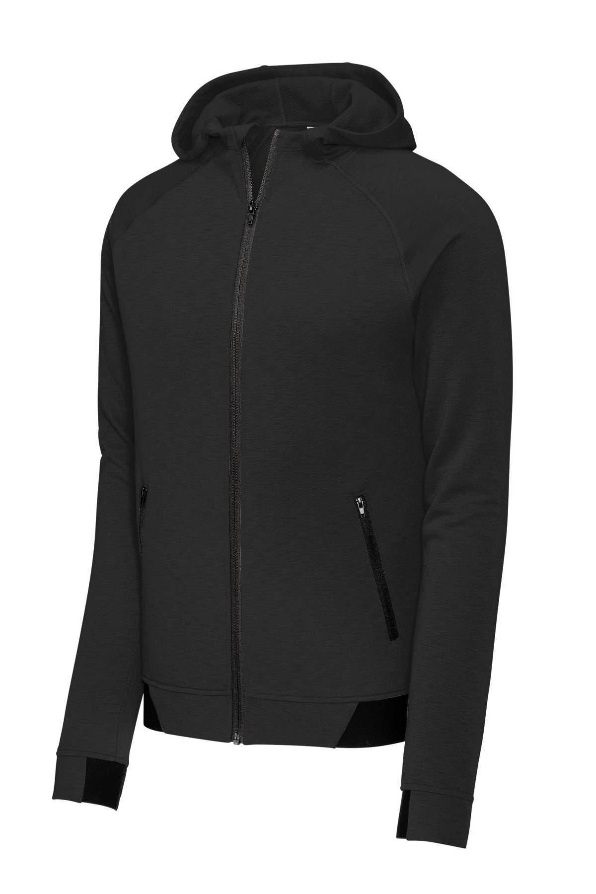 Sport-Tek Strive Zip Hoodie — ST570 — Black flat front