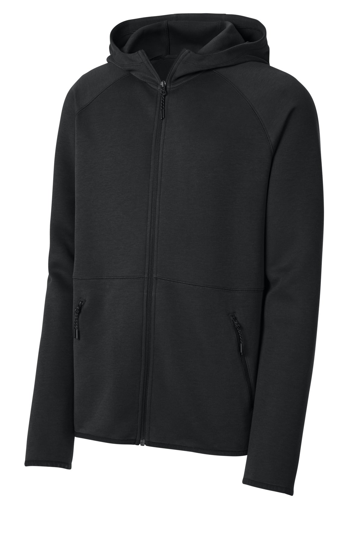 Sport-Tek Phenom Midweight Zip Hoodie — ST840 — Black flat front