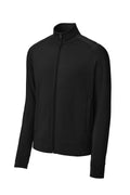 Sport-Tek Sport-Wick Cadet Stretch Full Zip Sweatshirt — ST857 — Black flat front