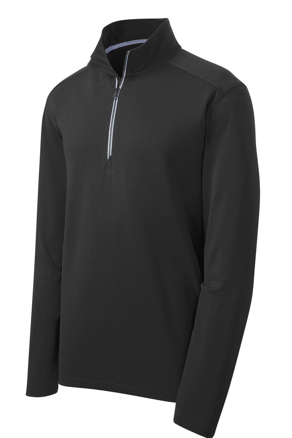 Sport-Tek Sport-Wick Quarter Zip Performance Pullover — ST860 — Black flat front