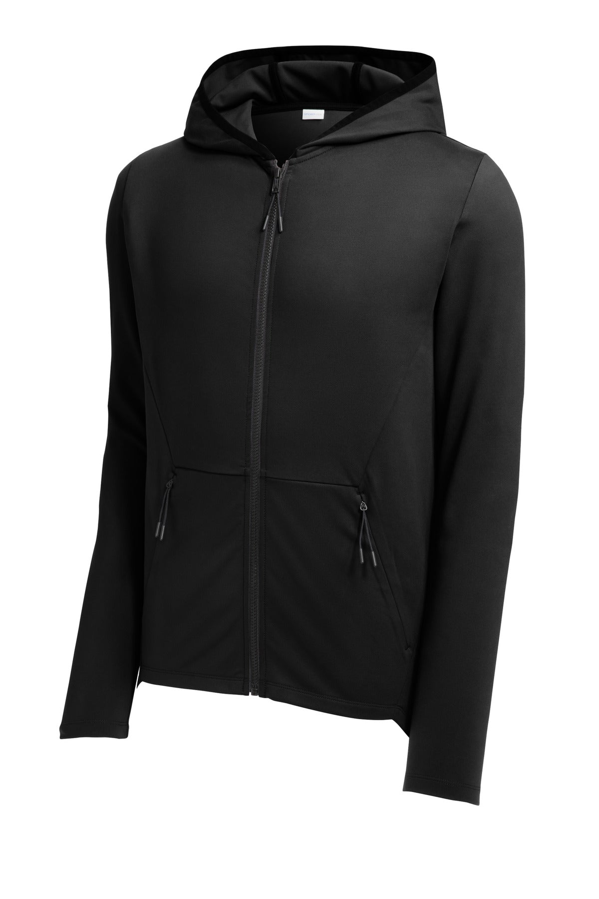Sport-Tek Circuit Midweight Zip Hoodie — ST870 — Deep Black flat front