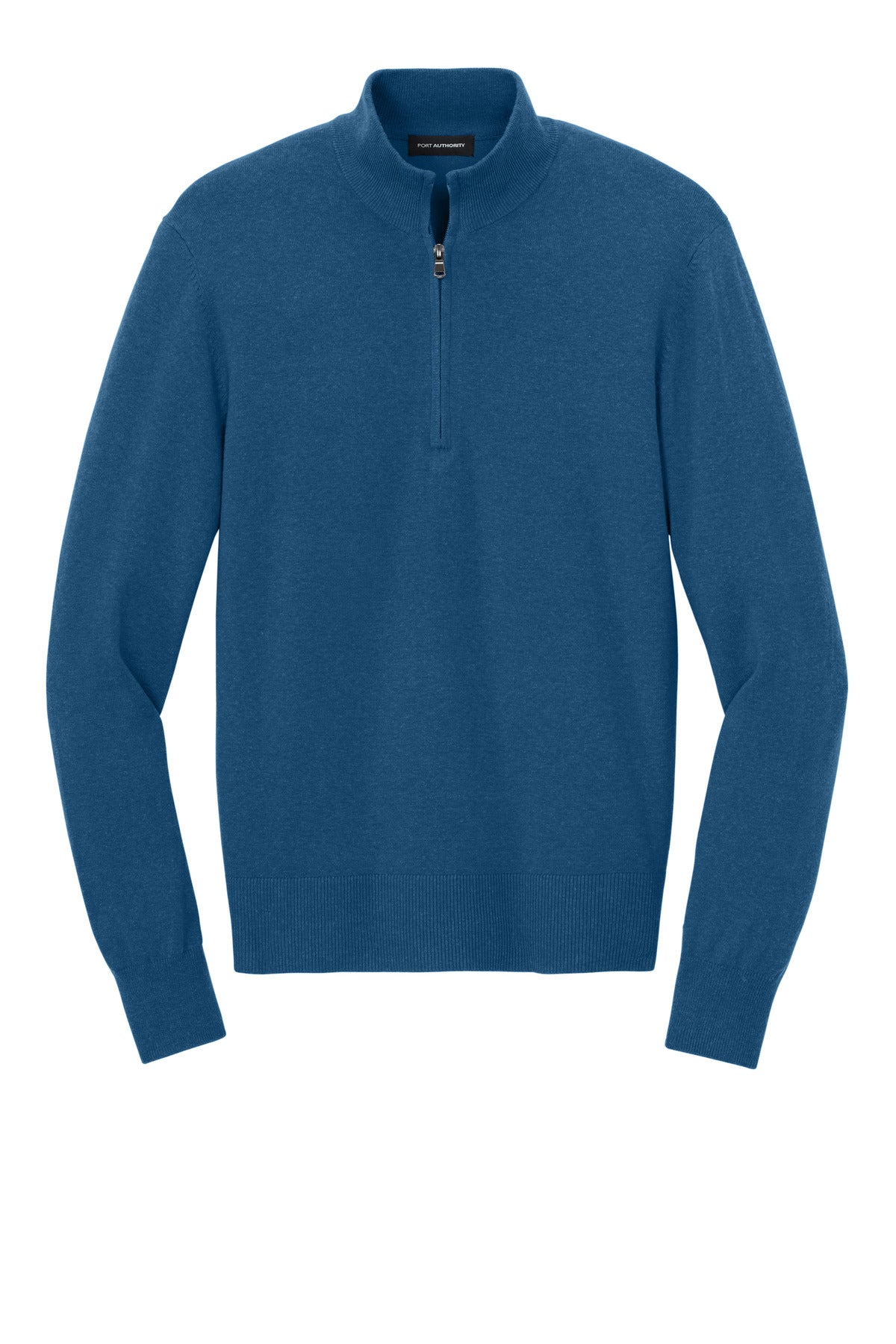 Port Authority Easy Care Quarter Zip Sweater — SW2900 — Aegean Blue Heather flat front