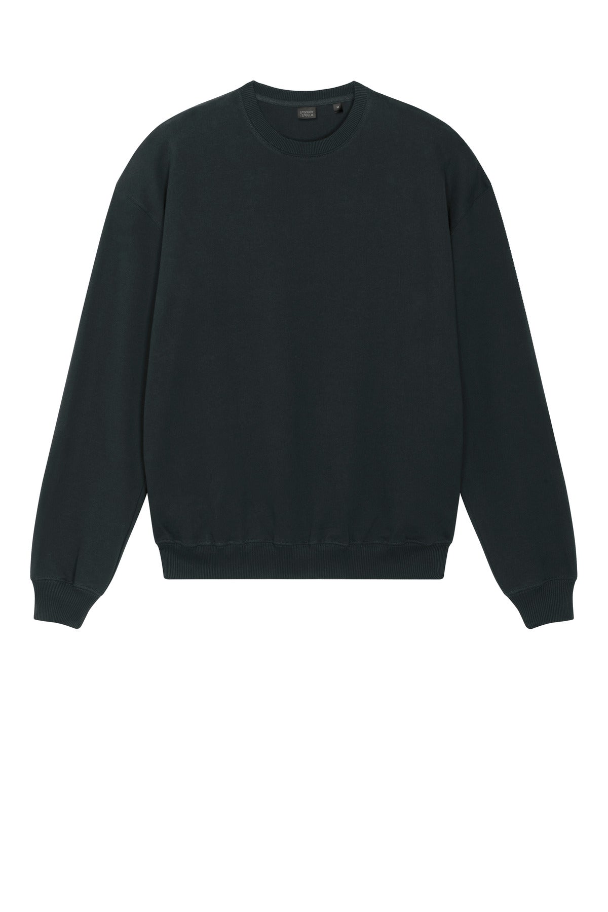 Stanley/Stella Ledger Dry Organic French Terry Crewneck Sweatshirt — SXU029 — Black flat front