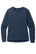 TravisMathew Women's Long Weekend Crewneck Sweatshirt — TM1LD003 — Blue Nights Heather flat front