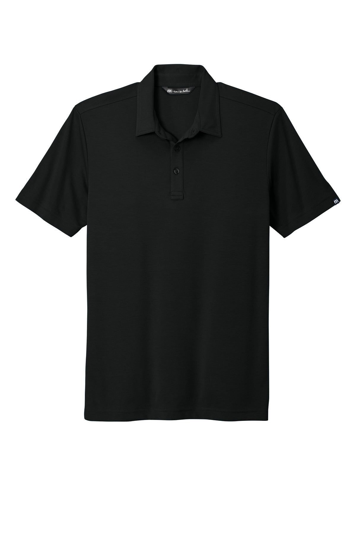 TravisMathew Oceanside Solid Performance Polo - Embroidered — TM1MU411 — Black flat front