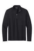 TravisMathew Crestview Lightweight Quarter Zip Performance Shirt — TM1MW452 — Black flat front