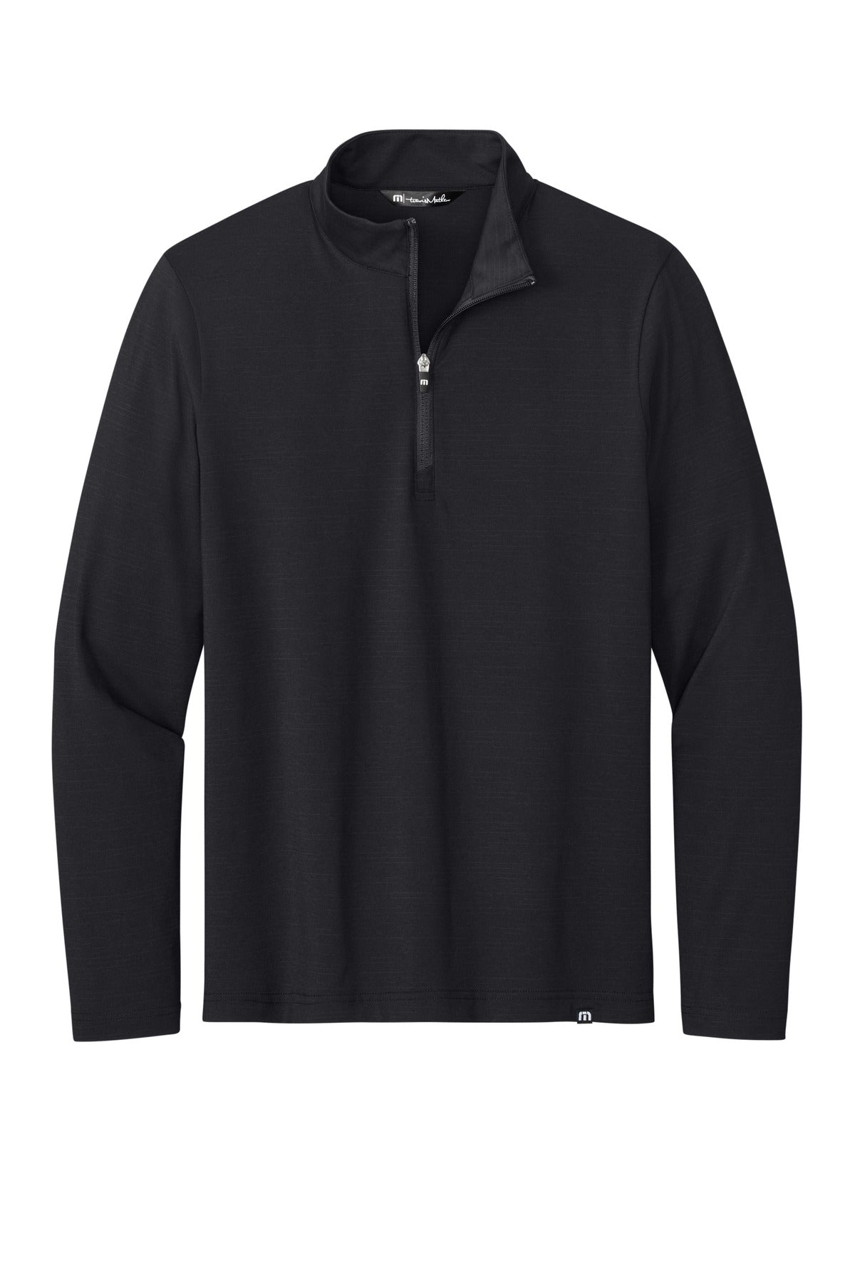 TravisMathew Crestview Lightweight Quarter Zip Performance Shirt — TM1MW452 — Black flat front