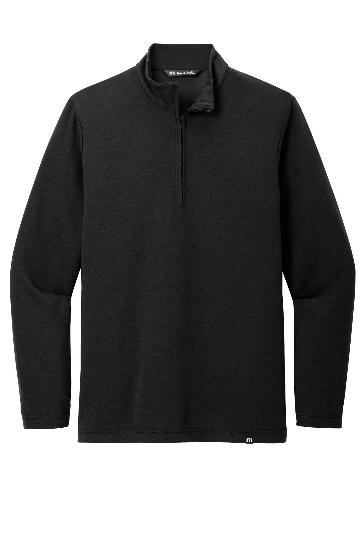 TravisMathew Coveside Lightweight Quarter Zip Sweatshirt — TM1MZ339 — Black flat front