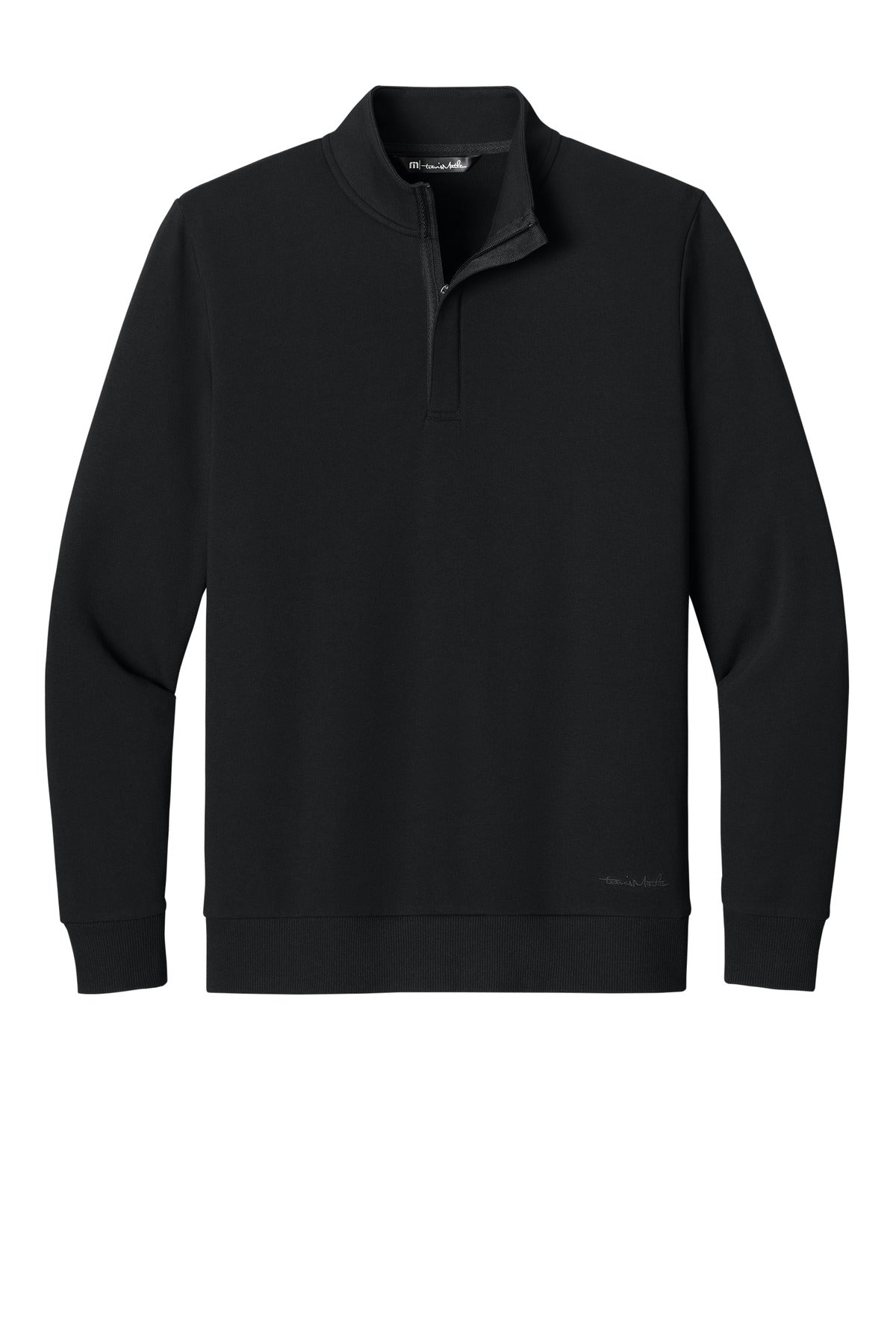 TravisMathew Ocean Villa Quarter Zip Sweatshirt — TMA41421 — Black flat front