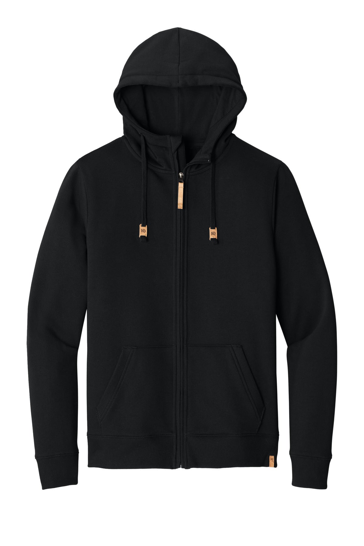 Tentree Space Dye Fleece Zip Hoodie — TTCM4414 — Meteorite Black flat front