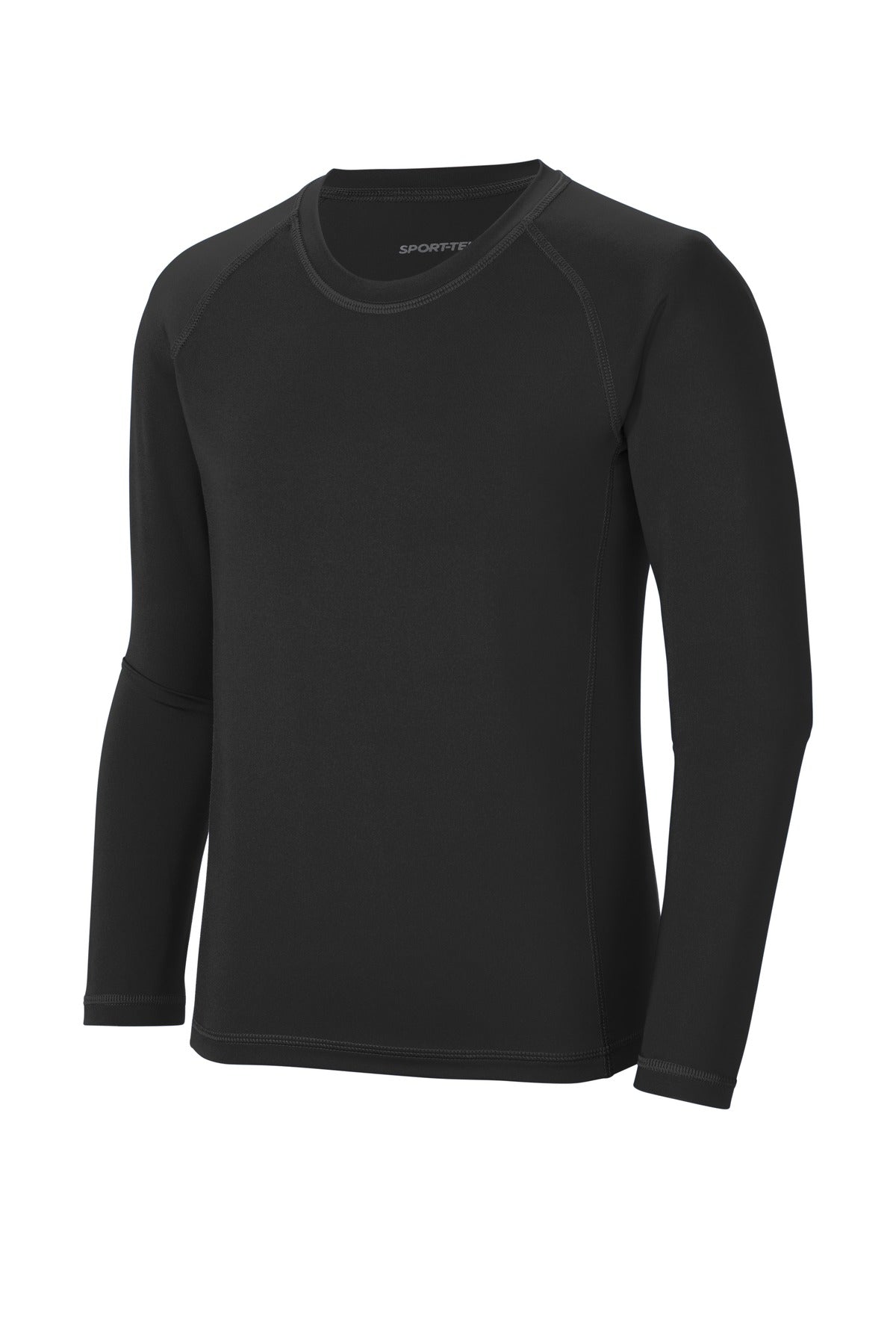 Sport-Tek Youth Long Sleeve Rash Guard Shirt — YST470LS — Black flat front